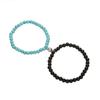 Novo pulseira de cristal rosa 6MM ágata roxa preta pó zebra atração magnética pulseira de casal pulseira de cordão elástico fronteira cruzada