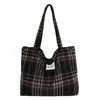 2025 Nuevo Bolso de Hombro Coreano Otoño e Invierno Moda Simple Estampado de Leopardo Bolso de Lana Versátil Bolso a Cuadros Bolso para Mujer