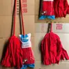 Mopa de Tela Roja 999 para Uso Doméstico, Mopa Engrosada con Mango Largo de 115cm, Cubeta para Mopa de Limpieza al por Mayor