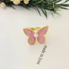 Anillo de acero inoxidable con mariposa cruzada, nuevo, francés, suave, romántico, diseño de nicho, dulce, versátil, sensación de alta gama, joyería para la mano