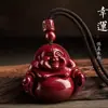 Pendente do Buda Maitreya de Cinábrio de Alto Teor Cristal Mineral Cru Dourado Roxo Vermelho Imperial Areia Colar Pingente do Ano do Zodíaco Venda por Atacado