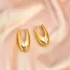 Pendientes Dorados Largos Ovalados Brillantes Estilo Europeo y Americano para Mujer, Set de Pendientes Sencillos de Alta Gama, Joyería para Orejas Versátil de Nicho al por Mayor