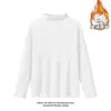 Camiseta Base de Forro Polar para Hombre Camiseta de Manga Larga de Color Sólido para Otoño e Invierno para Hombre Top Nuevo 2024 Suéter de Cuello Redondo Versátil para Hombre