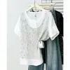Moda Feminina Tamanho Grande Estilo Coreano Verão 2026 Colete Brilhante Colete Falso Duas Peças para Mulheres Plus Size Camiseta Casual 0217
