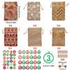 Nueva Bolsa Calendario de Adviento de Cuenta Regresiva de 24 Días de Navidad Bolsa Colgante de Navidad Etiqueta Digital Bolsa de Regalo con Cordón de Lino