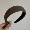 Diadema fina de puntos color café verde para mujer, diadema ancha de ala alta de alta gama, diadema retro de otoño e invierno, accesorio para el cabello versátil para salidas diarias