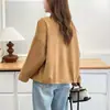 Special2026 Tallas Grandes para Mujer Otoño Nuevo Estilo Chaqueta Cardigan de Temperamento Abrigo Corto Versátil para Hermana Mayor 1210