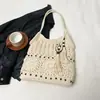 Bolso Tejido Transfronterizo Estilo Nuevo Estilo Perezoso para Mujer, Gran Capacidad, Versátil Bolso de Playa Casual, Bolso de Playa de Paja, Bolso Tote