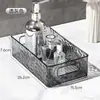 Caja de almacenamiento apilable de lujo ligero de alto valor con diseño de glaciar, cesta transparente de acrílico para cosméticos de escritorio