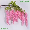 Flor de Glicínia de Galhos Longos Simulada de Alta Qualidade Decoração de Sala de Estar Interna Enfeites Pendentes Flor Artificial Pendurada no Teto Arco de Casamento