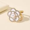 Nova Fivela de Toalha de Seda Camélia com Diamantes de Alto Brilho Hebilla Fixa de Lenço/Xale Retrô Francês com Pérolas Multifuncional