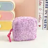 Bolsa de Almacenamiento con Estampado de Leopardo de Peluche Transfronteriza, Bolsa Portátil para Guardar Toallas Sanitarias, Bolsa Cuadrada Pequeña de Lujo para Menstruación al por Mayor