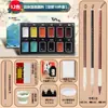 Qingshan Yimu Conjunto de tintas sólidas de 12 cores e 24 cores para pintura chinesa para iniciantes e pintura chinesa para iniciantes