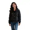 Chaqueta de Algodón Acolchada Estilo Francés de Alta Gama con Solapa Ligera para Mujer Otoño e Invierno Moda Retro Casual Chaqueta Cálida de Algodón