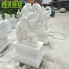 Par de Elefantes Esculpidos em Mármore Branco para Entrada de Villa, Hotel, Pátio de Banco, Decoração de Abertura com Elefante de Mármore
