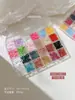 Set de Decoración Mixta para Uñas con Moño Cruzado de 24 Compartimentos, Paquete de Materiales de Accesorios de Decoración para Uñas de Resina 3D al por Mayor