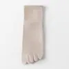 Calcetines de Media Caña Desodorantes para Hombre de Primavera y Verano, Calcetines Personalizados de Color Sólido con Dedos Divididos, Absorbentes de Sudor, Transpirables, Calcetines Casuales de Negocios de Cinco Dedos, Algodón