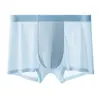Ropa Interior de Hombre de Seda de Hielo Verano Delgada Transpirable Antibacteriana en la Entrepierna Cómodos Slips para Hombre Bóxers sin Costuras Pantalones Cortos de Cuatro Esquinas