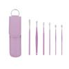 Herramienta para recoger orejas, portátil para el hogar, juego de púas de acero inoxidable, púas para orejas, juego de cucharas para orejas