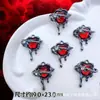 Accesorios de Estilo Oscuro Estilo Europeo y Americano Mariposa Negra Pistola Cruz de Rosa Colgante Pulsera de Cuentas DIY Collar