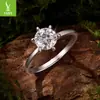 Anillo Original Yinziyun de Plata de Ley s925 con Moissanita de un Quilate en Forma de Corazón, Exquisito y Lujoso, Anillo Apilable