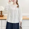 Camisa Artística Especial Plus Size Feminina 100kg Nova Outono Emagrecedora Renda Bordada Blusa para Meninas Plus Size 0869