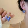 Aretes de Corazón con Esmalte Goteado para Mujer, Estilo Verano, Aretes de Botón Niche de Alta Gama Blanco Perla, Venta al Mayoreo de Joyería