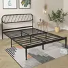Cama de Hierro Forjado Nórdico Cama Doble Minimalista Moderna Cama Individual de Hierro para Dormitorio Cama de Hierro Reforzado Engrosada para Apartamento