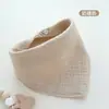 Babero Triangular de Color Liso de Cuatro Capas de Algodón Puro para Recién Nacido, Babero para Comer de Bebé, Babero Suave para Bebé para Escupir