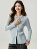 Suéter feminino de cashmere puro, uma camada interna quente e elegante para camisas polo, versátil e casual, com corte justo.