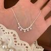 Collar Nuevo Estilo Perla Diamante Brillante Zirconia Borla, Versátil para Uso Diario, Lujo Ligero, Temperamento Nicho, Exquisita Cadena Clavícula al Por Mayor