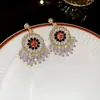 Pendientes de Perla Corazón Aguja de Plata Jardín de Monet, Pendientes Elegantes y Versátiles con un Toque de Lujo Ligero y Alta Gama, Diseño Único