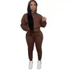 Ropa europea y americana para mujer, conjunto de dos piezas con sudadera con capucha forrada de polar y pantalones para mujer de cadera ancha, sudadera deportiva casual