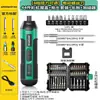 Set de Herramientas Destornillador Eléctrico Recargable Bosque Verde Taladro de Litio Destornillador Eléctrico Pequeño para Uso