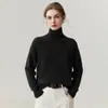 Zhenrong~ Suéter de Punto Minimalista Suave de Cachemir 100% de Cabra para Mujer, Cuello Alto, Perezoso y Adelgazante, Capa Base
