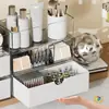 Caixa Organizadora de Armário com Espelho, Caixa Organizadora Estreita com Gaveta para Cosméticos, Porta-Canetas de Escritório, Caixa Organizadora Transparente para Desktop