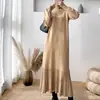Vestido suéter plus size, longo, comprimento no joelho para mulheres, novo estilo outono/inverno, modelagem solta, adequado como peça interna ou vestido externo, vestido longo de tricô para mulheres