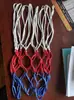 Aro de basquete rede duas cores três cores trançada durável grossa padrão rede de basquete aro de basquete portátil rede de corda trançada