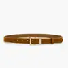 Nuevo cinturón de gamuza para mujer con hebilla de pasador simple, versátil para jeans, gamuza vintage, sensación de alta gama, cinturón delgado