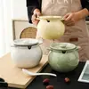 Contenedor de Grasa de Cerdo Olla de Aceite de Cocina Tarro Cerámico para el Hogar con Tapa Resistente a Altas Temperaturas Tarro Grande para Aceite de Chile y Condimentos