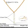 Collar de perlas con forma de corazón de moda europea y americana, cadena larga para la clavícula con borla de acero de titanio, joyería chapada en oro de acero inoxidable, venta al por mayor transfronteriza