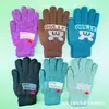 Loja de 5 Yuan Luvas de Tricô Jacquard Femininas Outono e Inverno Fofas Quentes Pequeno Dinossauro Cinco Dedos Lã Estudante Senhoras Fofas