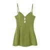Atacado de roupas femininas transfronteiriço 2026 nova moda elegante sem mangas alças design decote V decote vazado costas nuas vestido