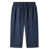 Calças Casuais Transfronteiriças Shorts Masculinos Calças de 6 Pontos Cor Sólida Soltas Calças Casuais de 7 Pontos Logo Estampado Juvenil Estilo Reto