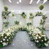 Decoração de fundo para fotografia de casamento em atacado Mori, adereços de decoração, auditório ao ar livre, caminho de casamento, conjunto de flores artificiais de liderança
