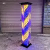Luz Rotatoria LED para Salón de Peluquería Peluquería Barbería Caja de Luz Rotatoria Cuadrada Montada en Pared de Pie Doble Uso Vidrio Templado