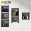 Nicho de TV multicapa para baño de acero inoxidable empotrado en la pared del baño gabinete de TV panel de exhibición de piedra decorativa para pared