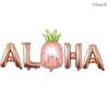 Balões de Folha Letras Aloha 16 polegadas Balões Rosa Dourado Balões de Filme de Alumínio Abacaxi Cena Aloha P