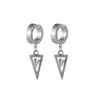 Nueva Moda Hip-Hop Personalidad Colgante Triangular Acero Inoxidable Clip para Oreja para Mujeres Sin Perforaciones Círculo Hebilla para Oreja