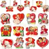 Nuevo Producto 36 Piezas de Decoraciones de Madera para San Valentín Retro Colgantes Lindos de San Valentín Colgantes para Decoración de Árbol de San Valentín